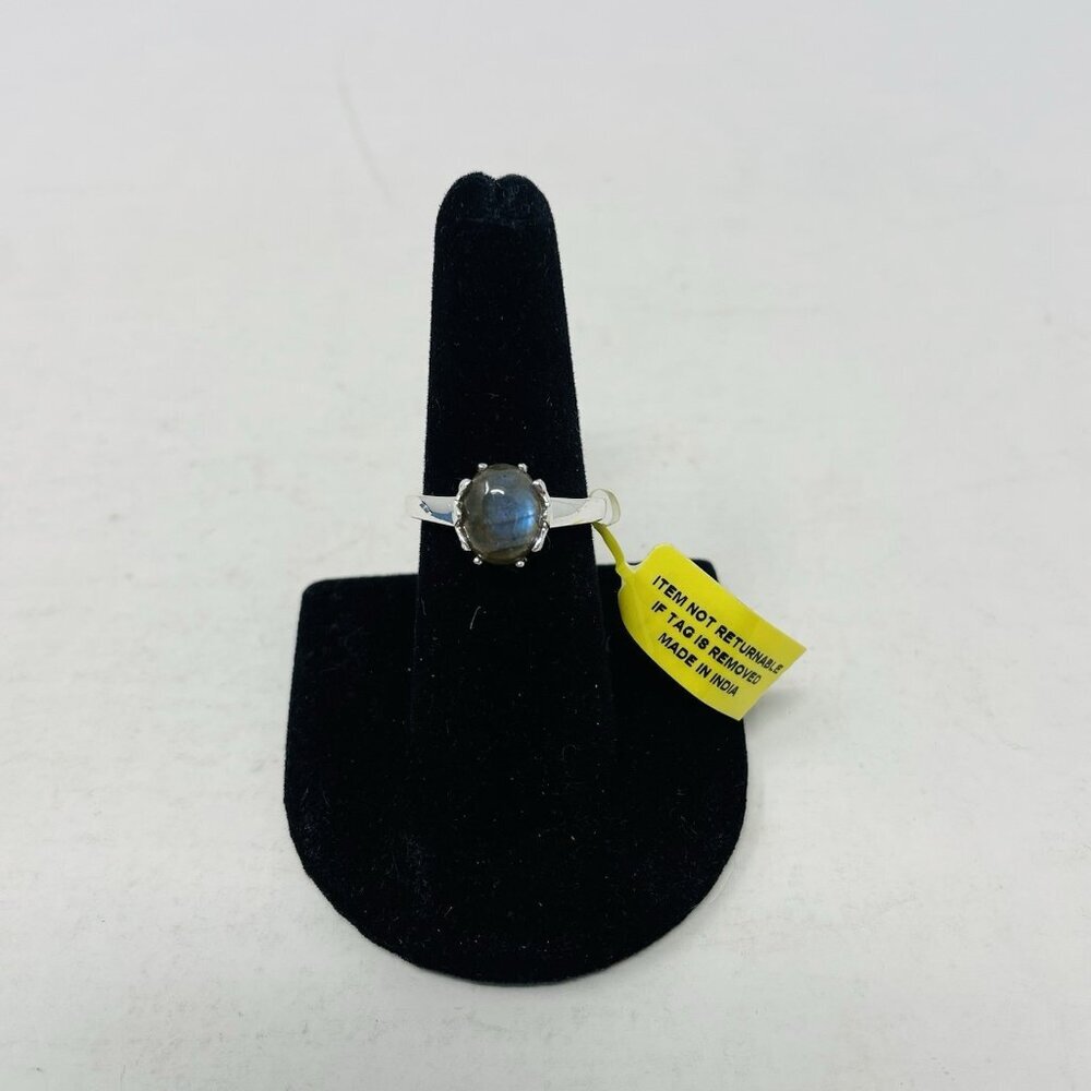 Malagasy Labradorite Size 8‎ 925 Sterling Silver Solitaire Ring 3.35 cts. 5042